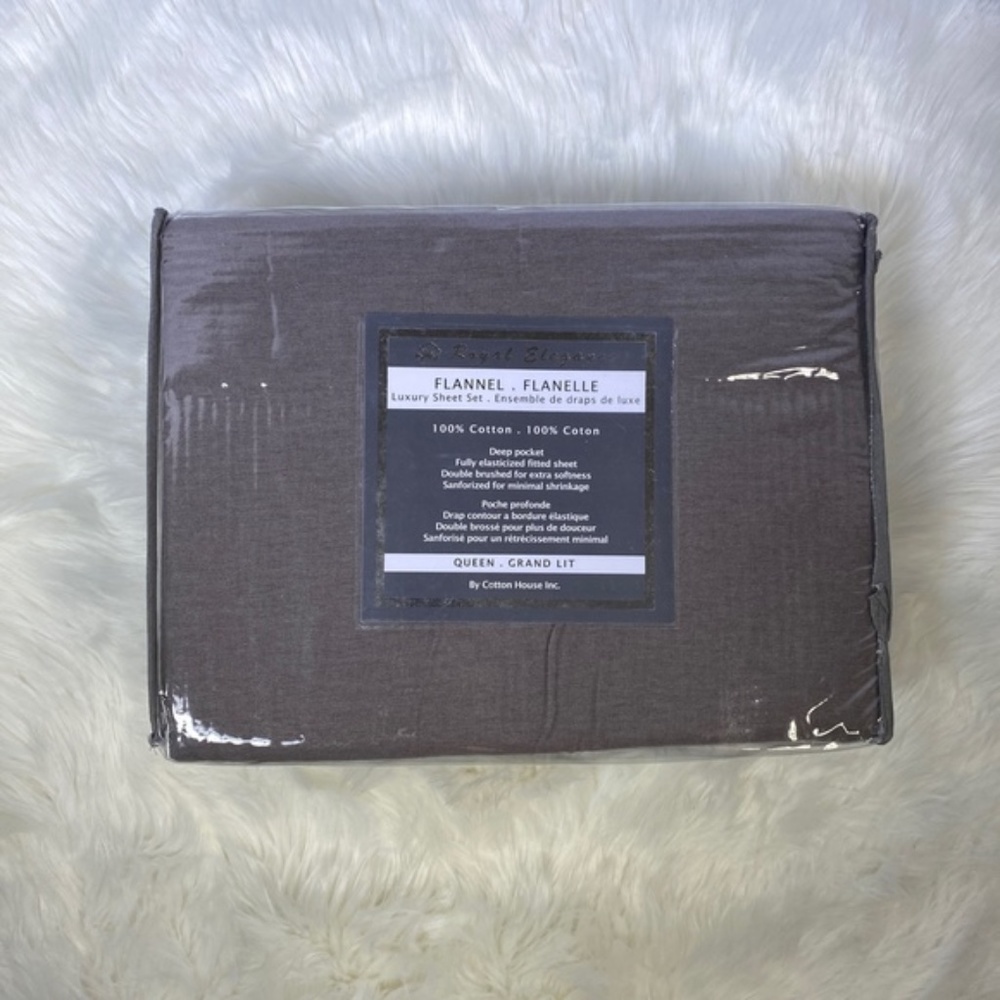 ⭐️SEE NEW LISTING⭐️Queen 4pc Flannel Charcoal Bedsheets - Picture 1 of 4